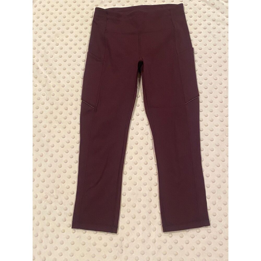 RARE EUC Lululemon Speed Up Crop 21" Black Cherry leggings size 4 Y2K Athleisure - Picture 5 of 6